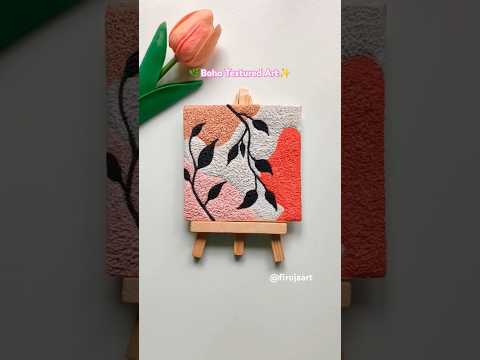 easy tissue paper art | boho style textured painting 💗 #shorts