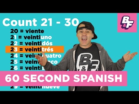 Learn Numbers in Spanish with BASHO & FRIENDS - 60 Second Spanish - Counting 21 to 30