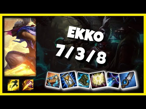 NA Challenger Ekko JUNGLE (7/3/8) vs KHA'ZIX Gameplay Replay - Patch 10.20