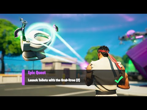 Launch Toilets with the Grab-itron (2) - Fortnite Week 9 Epic Quest