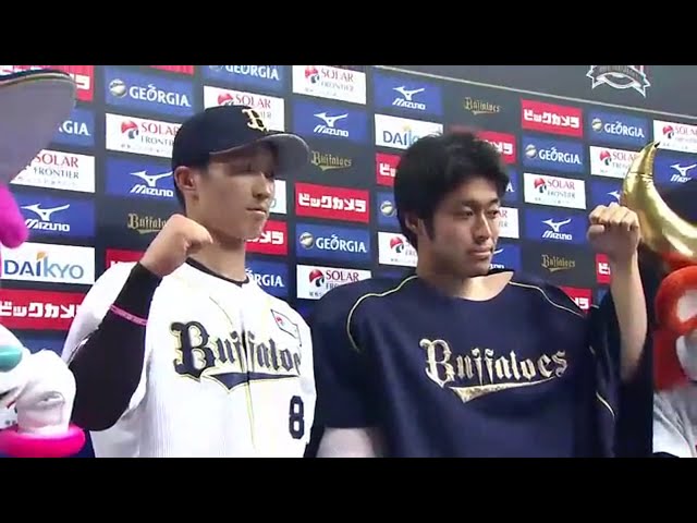 バファローズ佐藤達投手・駿太選手ヒーローインタビュー 2014/6/12 バファローズ対ベイスターズ