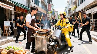 小夥擺攤被欺負，外賣小妹撞飛壞人救他一命，怎料他是隱藏首富繼承人，從此人生改變！#短劇 #逆襲 #萌娃 #親情