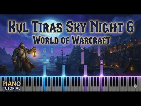 Battle for Azeroth soundtrack -  Kul Tiras Sky Night 6 | EASY PIANO TUTORIAL