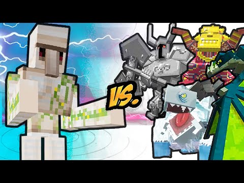 Mutant Iron Golem Vs. Mowzie’s Mobs Monsters in Minecraft