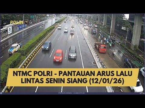 NTMC POLRI - PANTAUAN ARUS LALU LINTAS SENIN SIANG (12/01/2026)