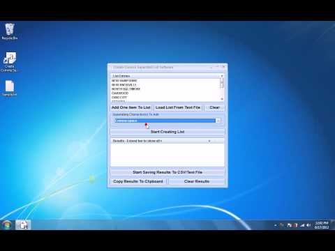Create Comma Separated List Software