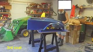 Spray max 2k clear coat & Rust-oleum metallic blue paint job on golf cart