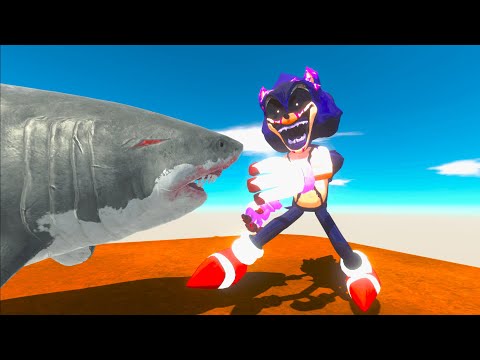 GIANT SONIC EXE VS GIANT AQUATICS - Animal Revolt Battle Simulator