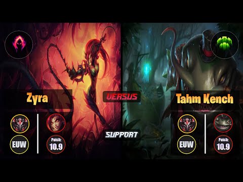 GrandMaster ZYRA [Dark Harvest] (Support) VS  TAHM KENCH - Grandmaster EUW Patch 10.9