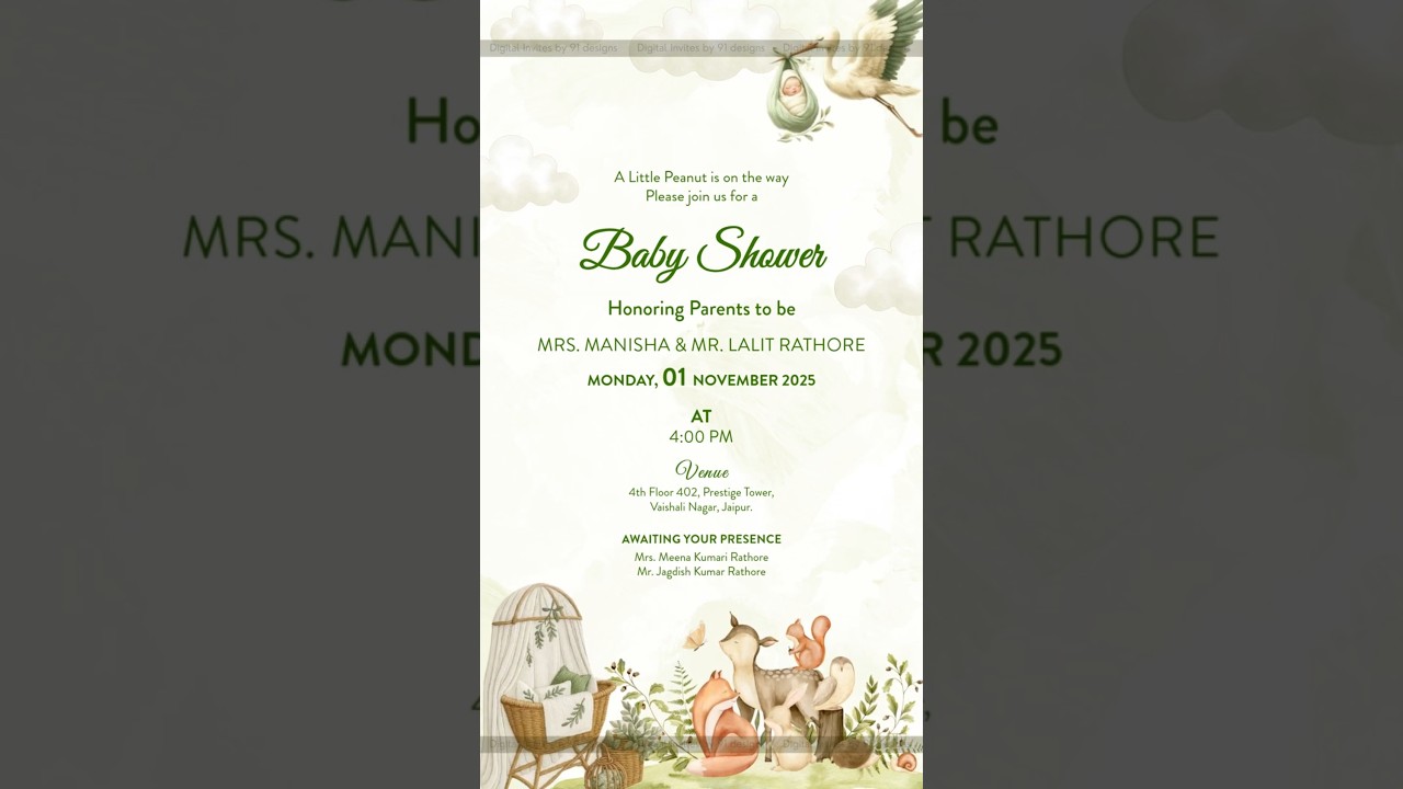 Dreamy Clouds & Stars Baby Shower Invite