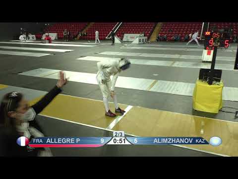 2022 104 T64 10 M E Individual Tbilisi GEO WC YELLOW ALIMZHANOV KAZ vs ALLEGRE FRA