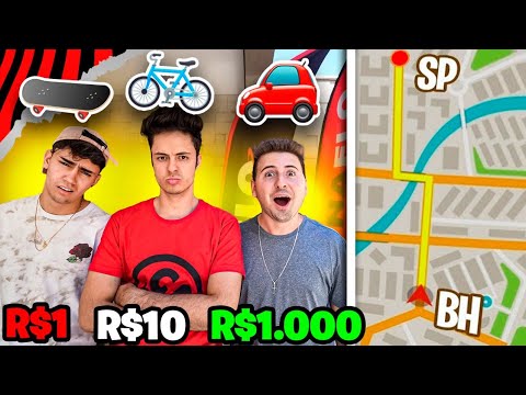 QUEM CHEGAR PRIMEIRO NA OUTRA CIDADE COM R$100, R$1000, R$100000, VENCE! - Desafio