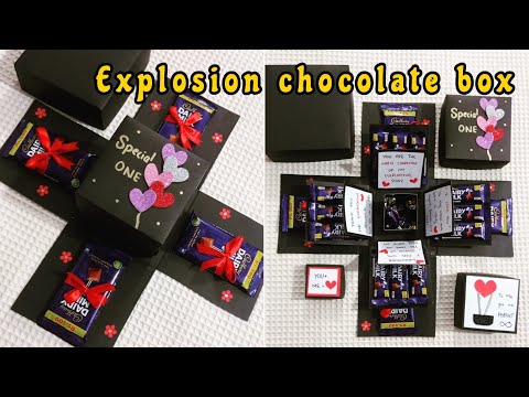 Chocolate Explosion gift Box with 3 layers and a small box inside it 🎁🎀