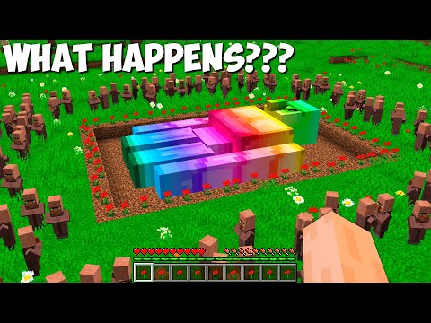 What INSIDE a BIGGEST RAINBOW GOLEM GRAVE in Minecraft ? CHALLENGE TROLLING 100%