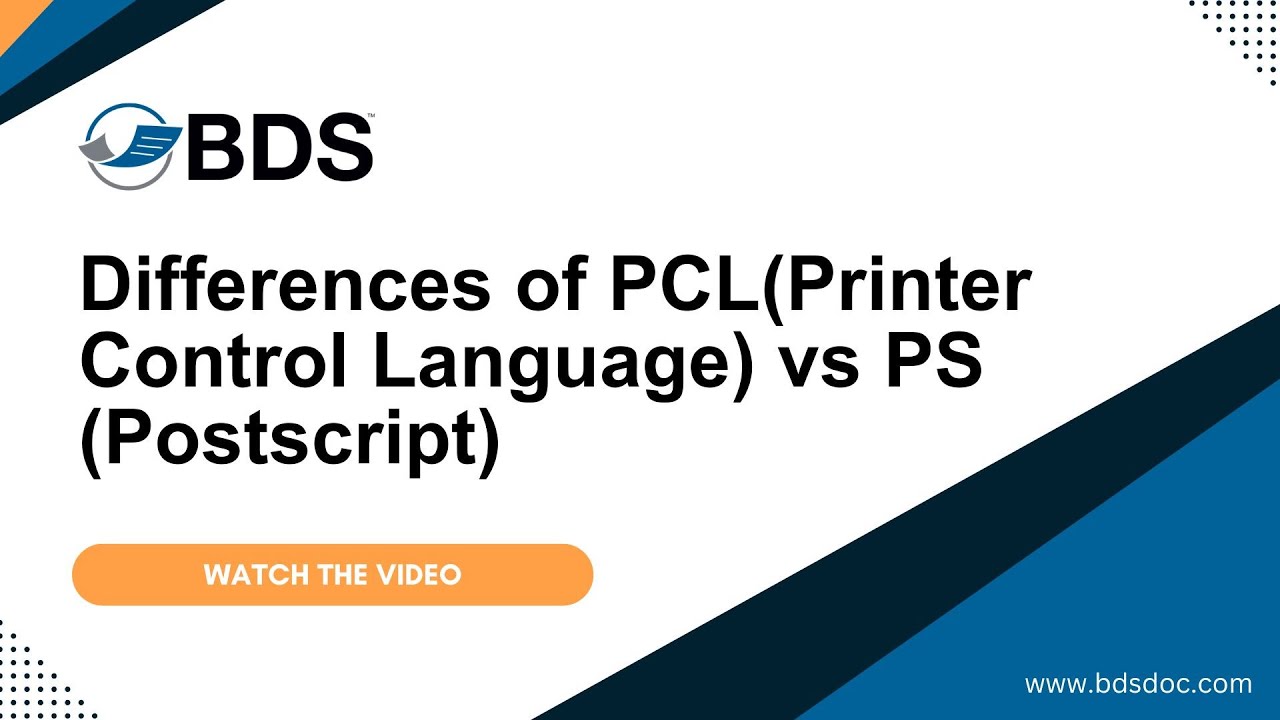 Differences of PCL (Printer Control Language) vs PS (Postscript): Overview