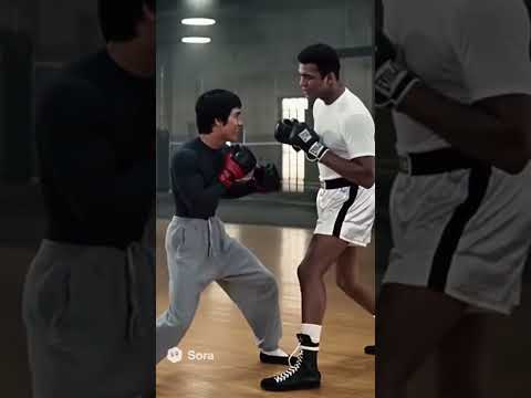 Muhammad Ali vs Bruce Lee practicing box