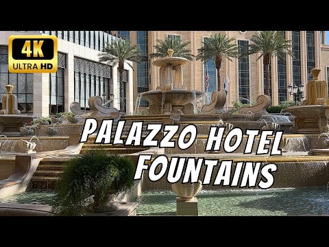 4K Palazzo Hotel Las Vegas Resort Fountains - Caminhando fora do luxuoso resort italiano de Las Vegas