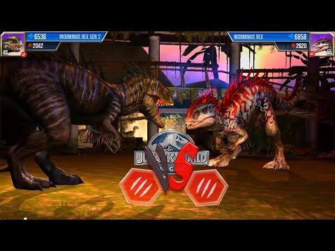 INDOMINUS REX GEN 2 vs INDOMINUS REX - CODE 19 PTERODAUSTRO - JURASSIC WORLD THE GAME