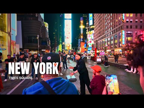 Times Square after MIDNIGHT ✨ | 4K HDR New York City Walking Tour 2025