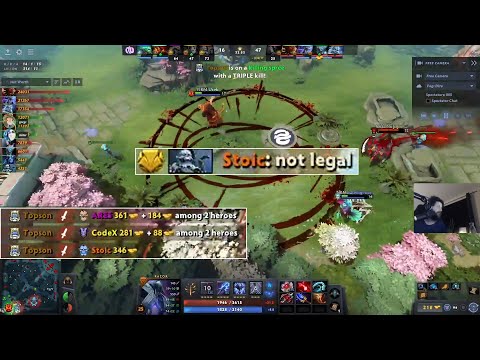 "not legal" -Topson Zeus DELETES 3 heroes with 2X ulti + bloodrage