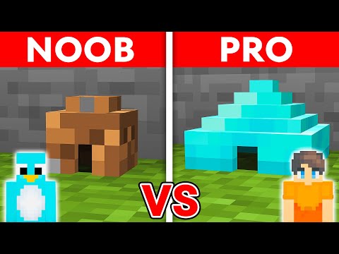 Noob VS Pro: SAFEST TINY HOUSE BUILD CHALLENGE