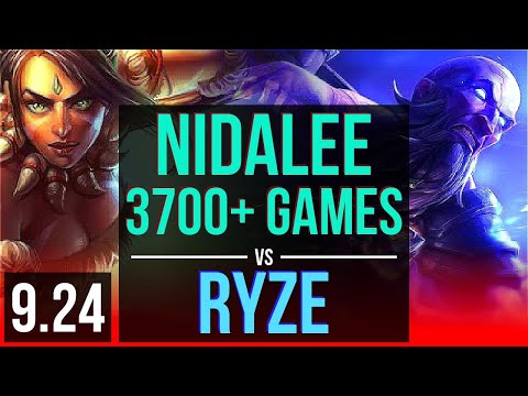NIDALEE vs RYZE (TOP) | 4.7M mastery points, 3700+ games, 3 early solo kills | NA Diamond | v9.24