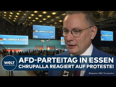 ESSEN: Chrupalla reagiert auf Proteste gegen AfD-Parteitag! Großeinsatz der Polizei vor Grugahalle