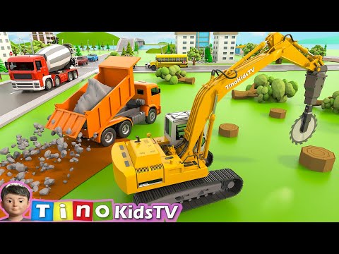 Excavator Driller & Cutter Trucks Animation | Bypass Road Construction Simulation
