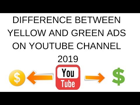 Difference between yellow and green ads on youtube channel 2019