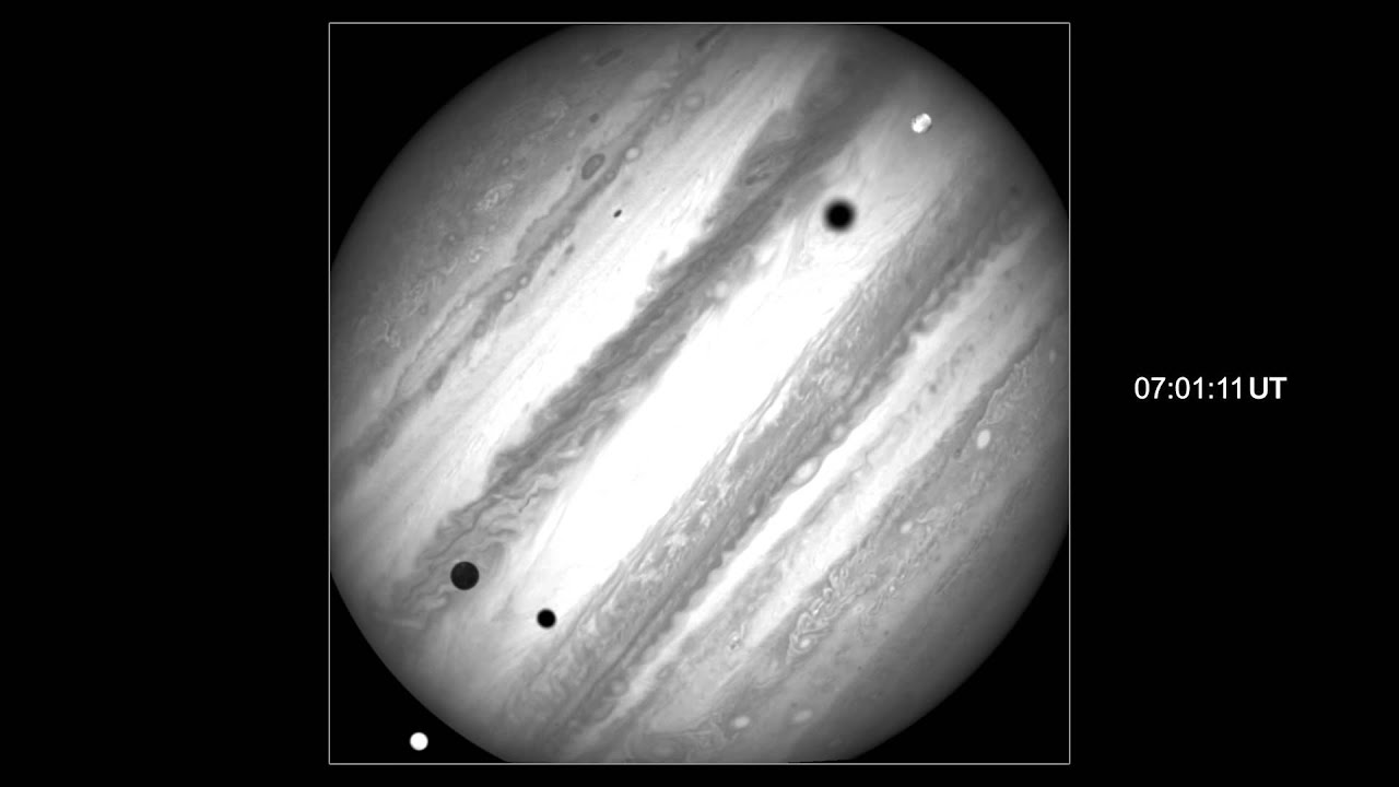 Time-lapse of Jupiterâ€™s three moon transit, time stamped - YouTube