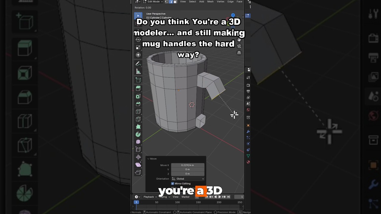 Blender bridge edge loop option is pure magic 🔥 Blender Quick Tip  #blendertutorial #blendershorts