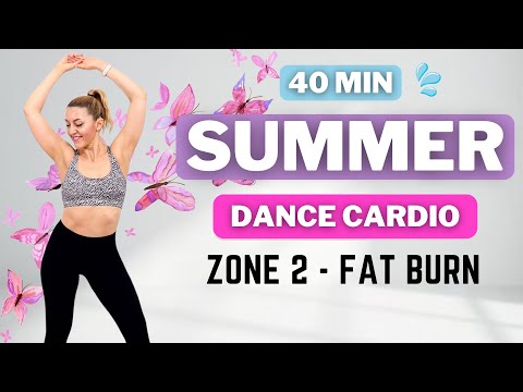 🔥40 Min SUMMER DANCE CARDIO🔥Fun Aerobics Workout for Weight Loss🔥KNEE FRIENDLY🔥NO JUMPING🔥