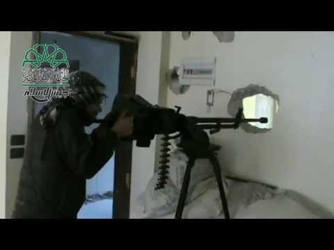 التصدي لهجوم قوات النظام على بلدة المليحة في ريف دمشق بواسطة رشاش دوشكا من قبل جيش الإسلام