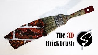 Painting 3D Bricks With A Brush | Acrylic Painting