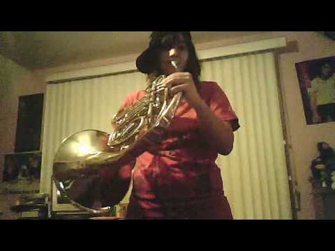 me playing marry had a little lamb and we will rock you on french horn