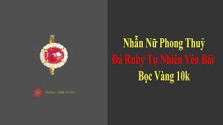 Nhẫn Nữ Đá Ruby Tự Nhiên Yên Bái Đỏ Huyết Sang Trọng Vàng 10k