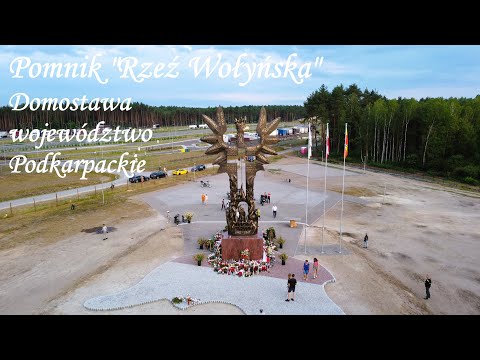 Pomnik "Rzeź Wołyńska" w Domostawie woj. podkarpackie z drona DJI 4k