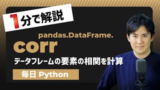 Download the video "【毎日Python】Pythonでデータフレームの要素どうしの相関を計算する方法｜DataFrame.corr"