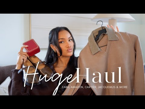 huge collective haul! fall haul + zara + chanel + halsa + amazon + skims & more! allyiahsface vlog