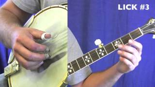 BLUEGRASS BANJO LICKS VOL 1 PART A - Banjo Lessons by Kris Shewmake