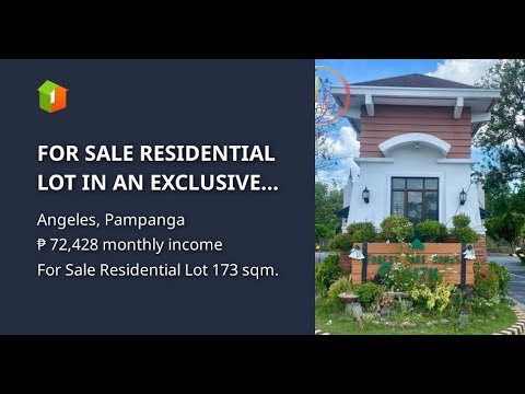 FOR SALE RESIDENTIAL LOT IN AN EXCLUSIVE PRIME VILLAGE IN ANGELES CITY NEAR CLARK