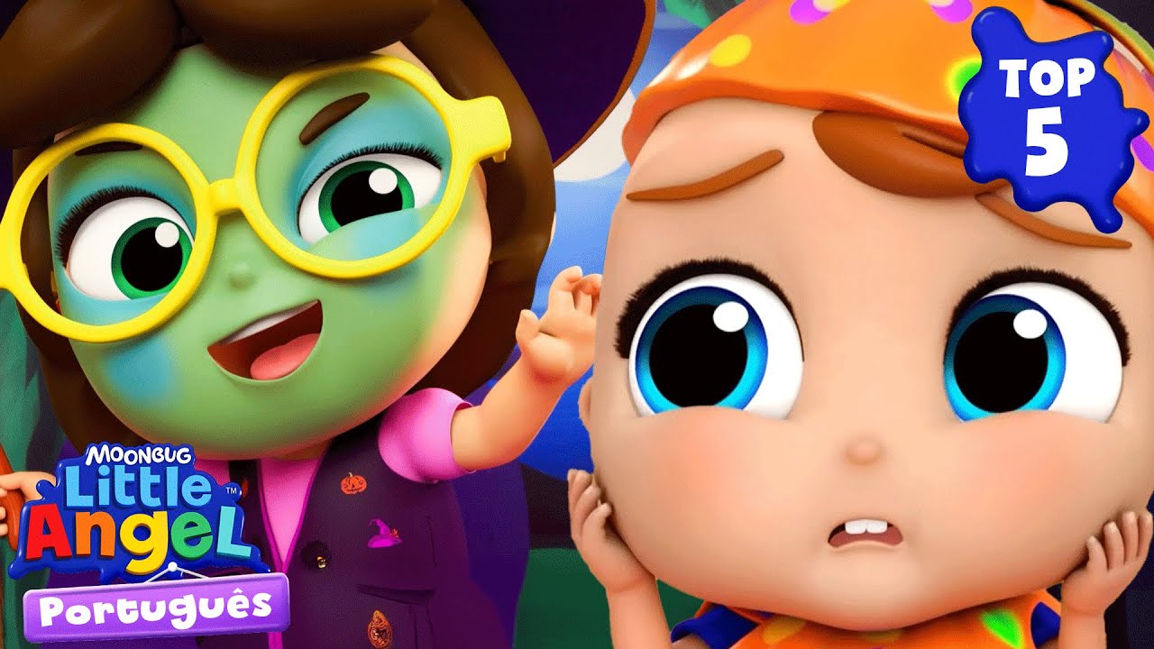 Top 5 👻 Halloween na escola 🎃🪄 Little Angel Brasil | Músicas Infantis em Português