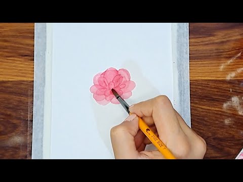 how to paint a watercolor flower, easy painting