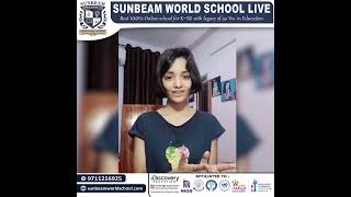 testimonial of sunbeam world school student