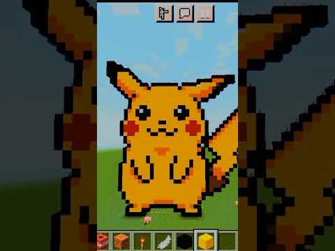 Insane Minecraft Pixel Art: Creating Pikachu in 60s 😱