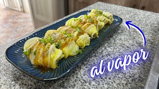 ROLLITOS DE COL AL VAPOR | COMIDA CHINA  🥢🥬