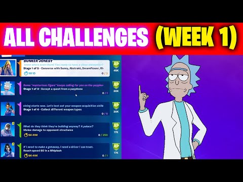 ALL WEEK 1 CHALLENGES FORTNITE SEASON 7 ( legendary and EPIC QUESTS )