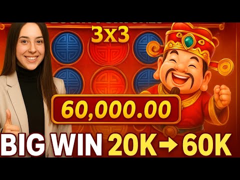 INSANE BIG WIN 😱 From 20K to 60K in Lucky Fortunes 3x3 💰 | Fa Chai Slot Game Highlights