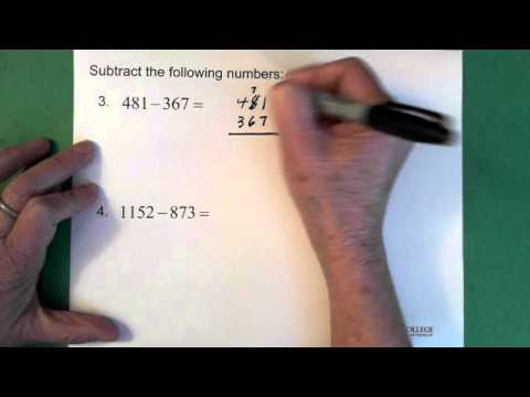 Part of a video titled 2. Whole Numbers: Subtraction by Hand - YouTube