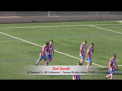 Gol Sorell. CE Santanyí 2 - UD Collerense 1. Tercera División Balear 21/22